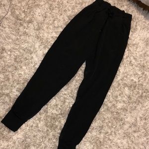 Black joggers with mesh
